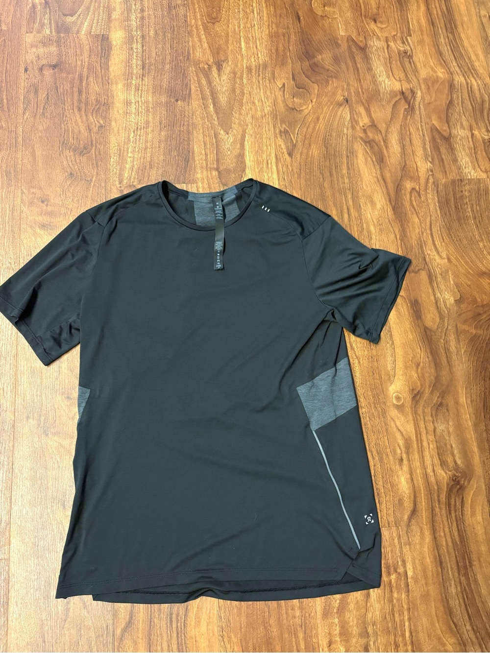 Lululemon Fast and Free Short Sleeve Shirt Mens M Black Heathered Obsidian EUC
